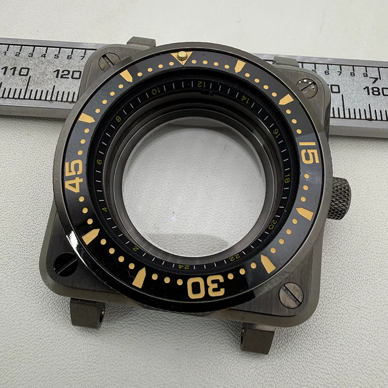 

NH35 Case 51MM Sapphire Glass Gun Color Watch Case Can Be Matched With Various 28.5MM Bezels Fit NH35 NH36 4R 7S Movement