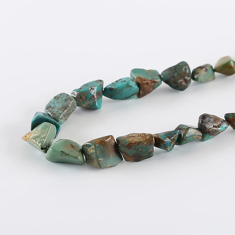 New Irregular Natural Turquoise Beads Necklace For Her Bohemian Handmade Jewelry Necklace For Gift 20inch 67g