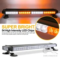 54 LEDs Flashing Strobe Warning Light Bar Double Side Amber White Emergency Alarm Lamp With Magnetic for Car Trailer Roof Safety