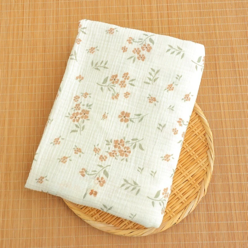 135x50 سنتيمتر طبقة مزدوجة نسيج القطن الشاش الأزهار طباعة كريب ملابس خاصة ملابس المنزل المواد جاهزة الأسهم الخياطة القماش