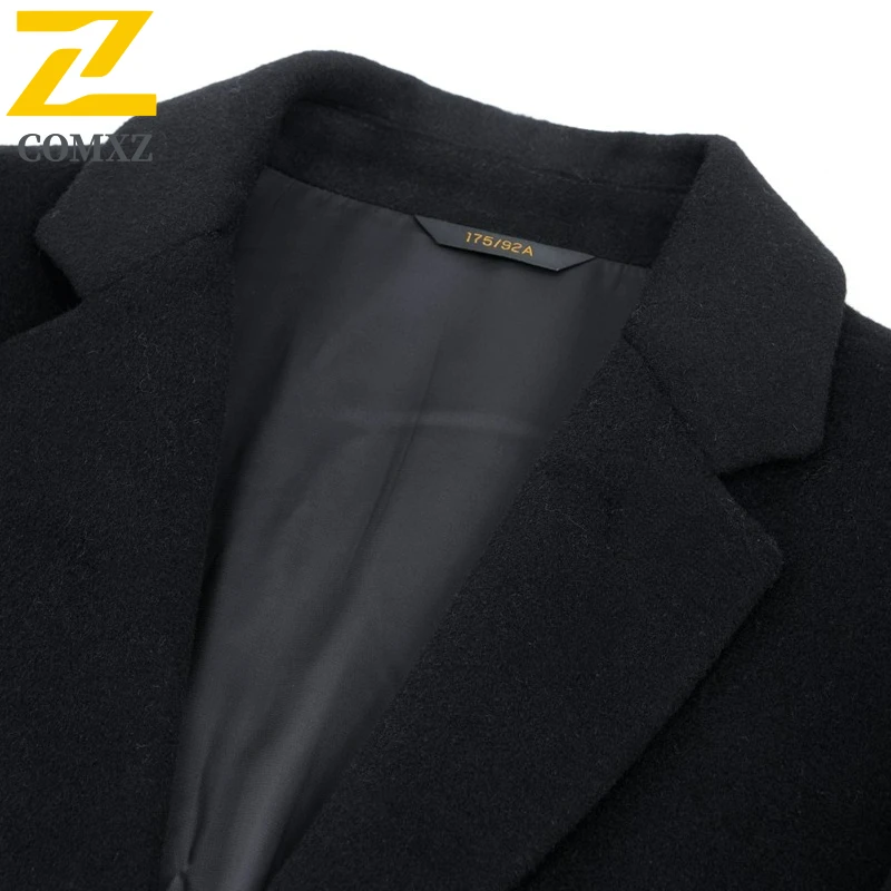 2025 Men Wool Overcoat Winter Fashion Classic Turndown Collar Premium TrenchCoat ​Business Medium Long Styles Windproof Jackets