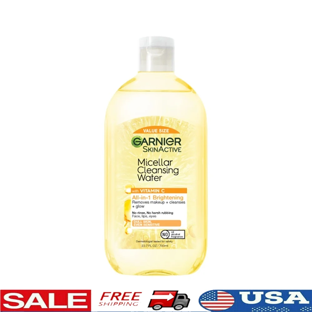 Micellar Cleansing Water Brightening with Vitamin C 23.7 fl oz Removes Makeup Dirt Oil Gentle Cleanser Cruelty-Free Facial Care