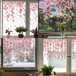 1PCS Painted Colorful Fall Flower Tree Branches Glass Windows Home Landscaping Decoration Electrostatic Uv Window Stickers
