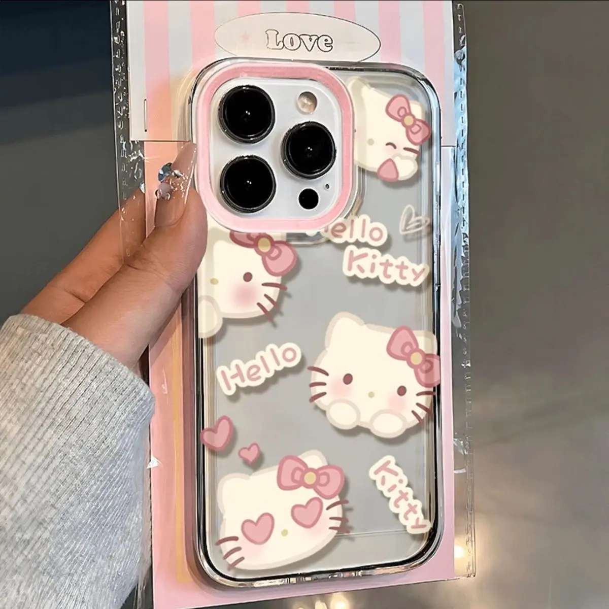 Fashion Hello Kitty Sanrio Phone Case For iPhone 16 15 14 13 PRO MAX 11 12 13 PRO X XS XR 7 8 Plus Mini Gift Y2k Silicone Cover