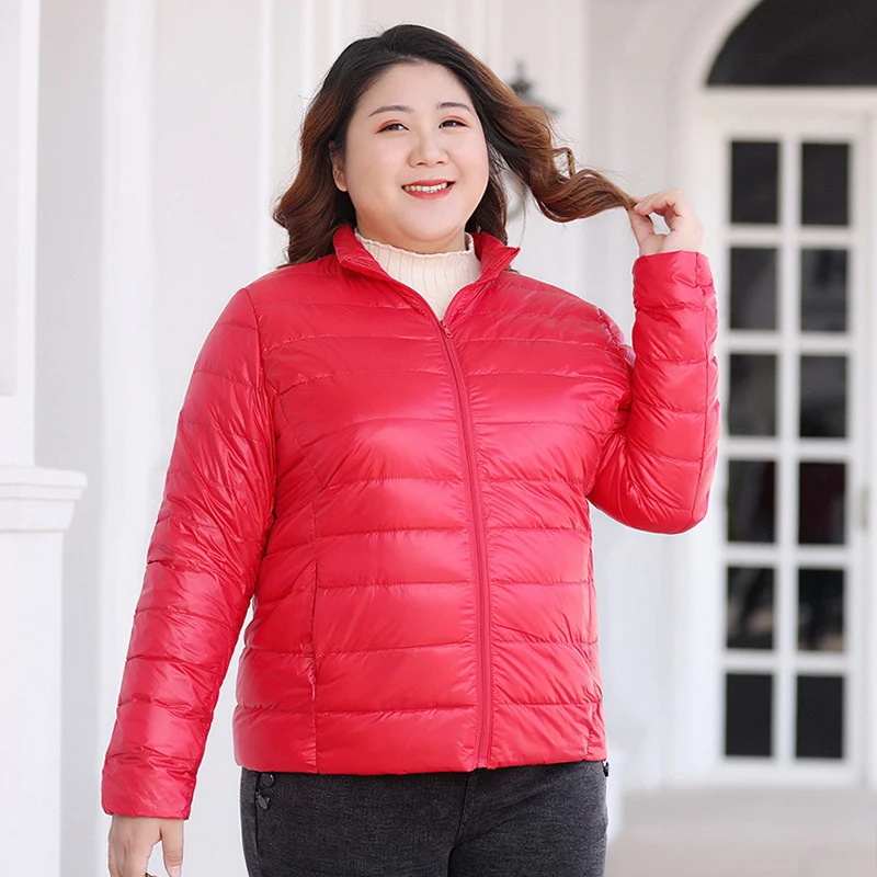 Plus Size 5xl 6xl Women Autumn Ainter Warm Puffer Jackets 2023 New Arrivlas Female  Office Lady Slim Fit White Duck Down Coats