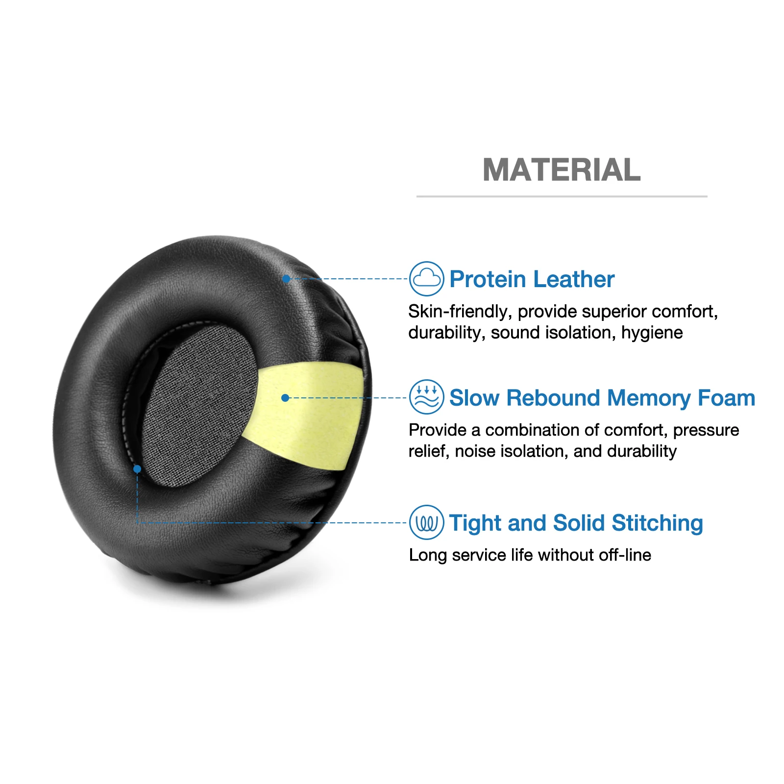 HDJ X5 X7 X10 Replacement Ear Pads For Pioneer HDJ-X7 HDJ-X5 HDJ-X10 DJ Headphones Premium Protein Leather