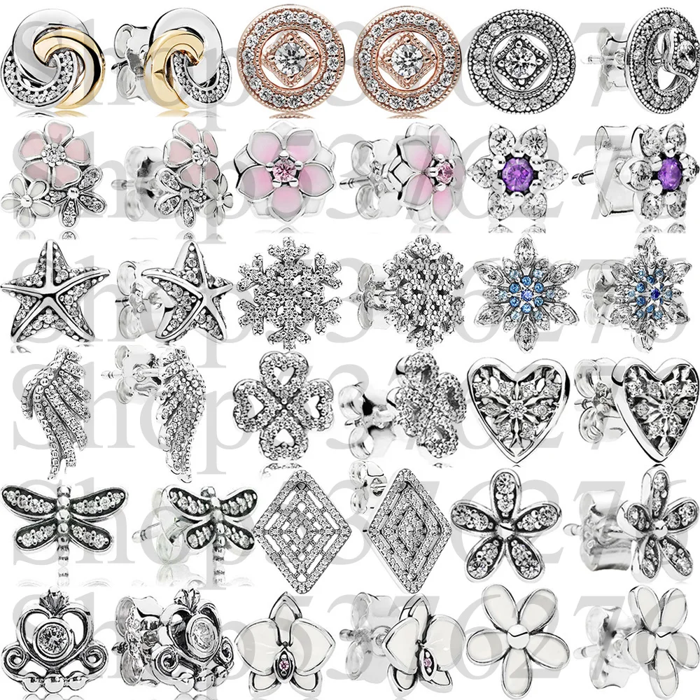 

Стерлингового серебра 925 пробы, поэтические цветы, цветок, снежинка, стрекоза, орхидея, морская звезда, модные серьги-гвоздики для женщин, подарок, ювелирные изделия своими руками