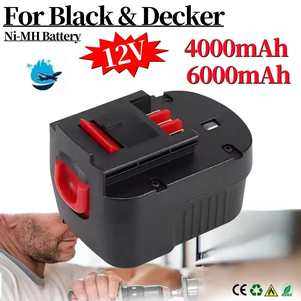 

Ni-MH Battery 12V 4000mAh/6000mAh for Black & Decker A12 A12ex Fsb12 FS120b A1712 HP12k HP12