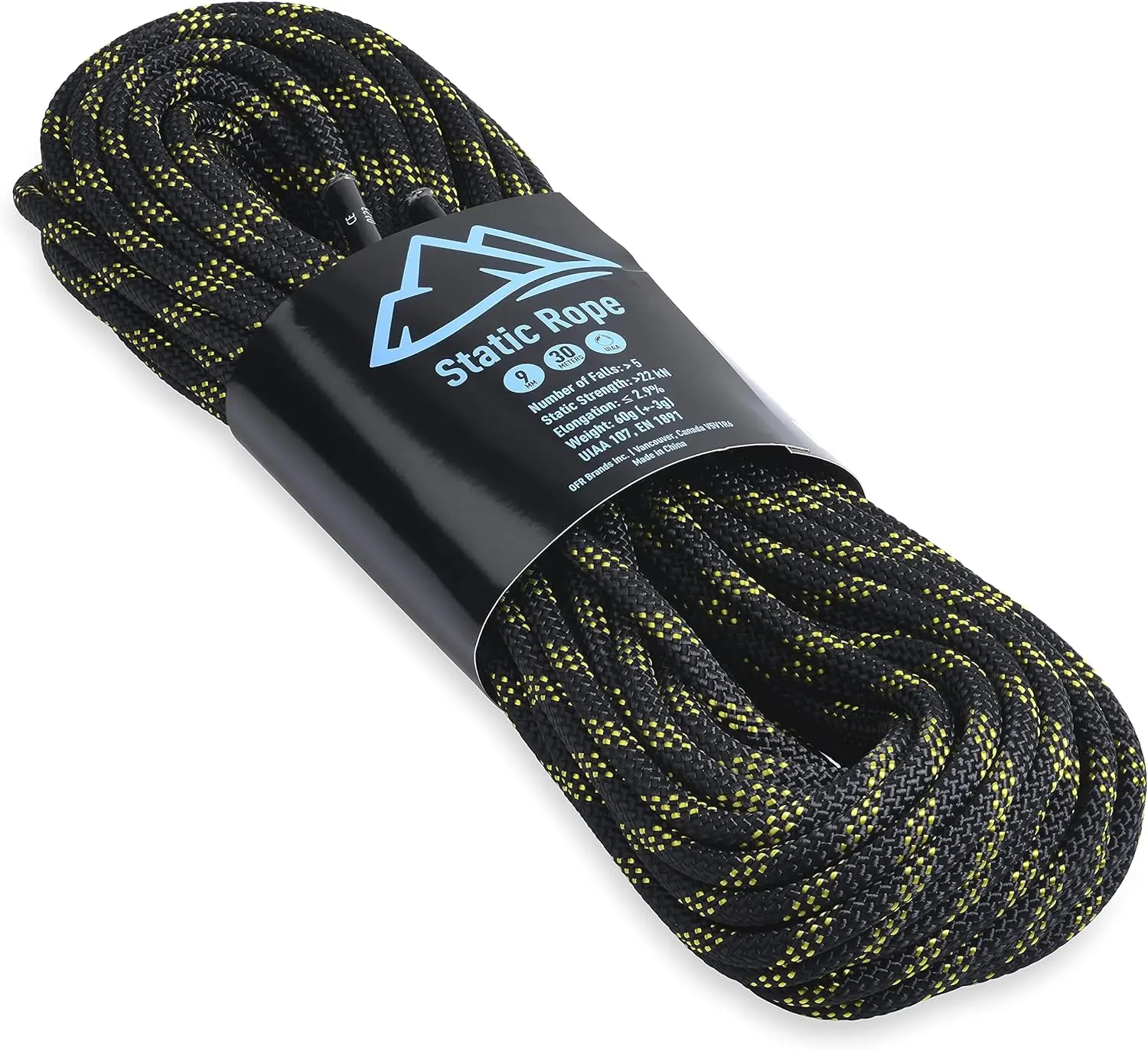 Static Climbing Rope, 30m (100FT), 9mm/11mm, UIAA, EN 1891, Mountaineering | Rock Climbing | Outdoor Gear