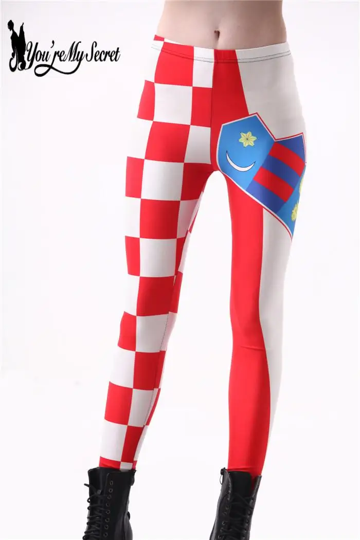 [You're My Secret]Women's Leggings Spring and Autumn Thin Starry Sky Digital Printing Croatia Flag Sexy Booty Lifting Leggings