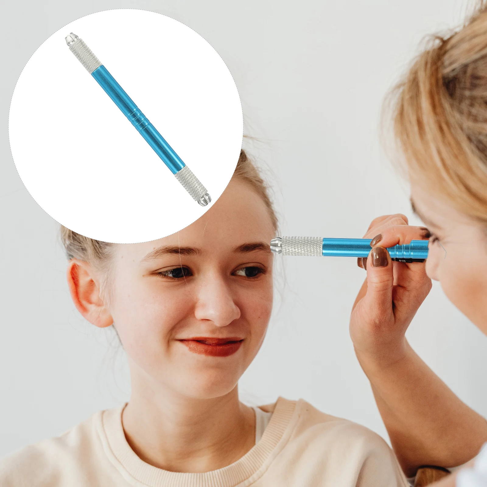 

Microblading Pen Double Head Tattooing Brow Pencil Eyebrow Embroidery Tool Long Life Professional Makeup Blue Color