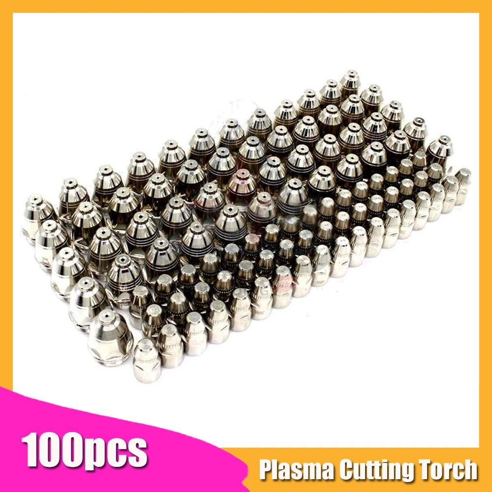 100pcs/set P80 Inverte Plasma Cutter Cutting Plasma Consumable Cutting Torch Accessories Nozzle Tips Electrode CNC Dropshipping