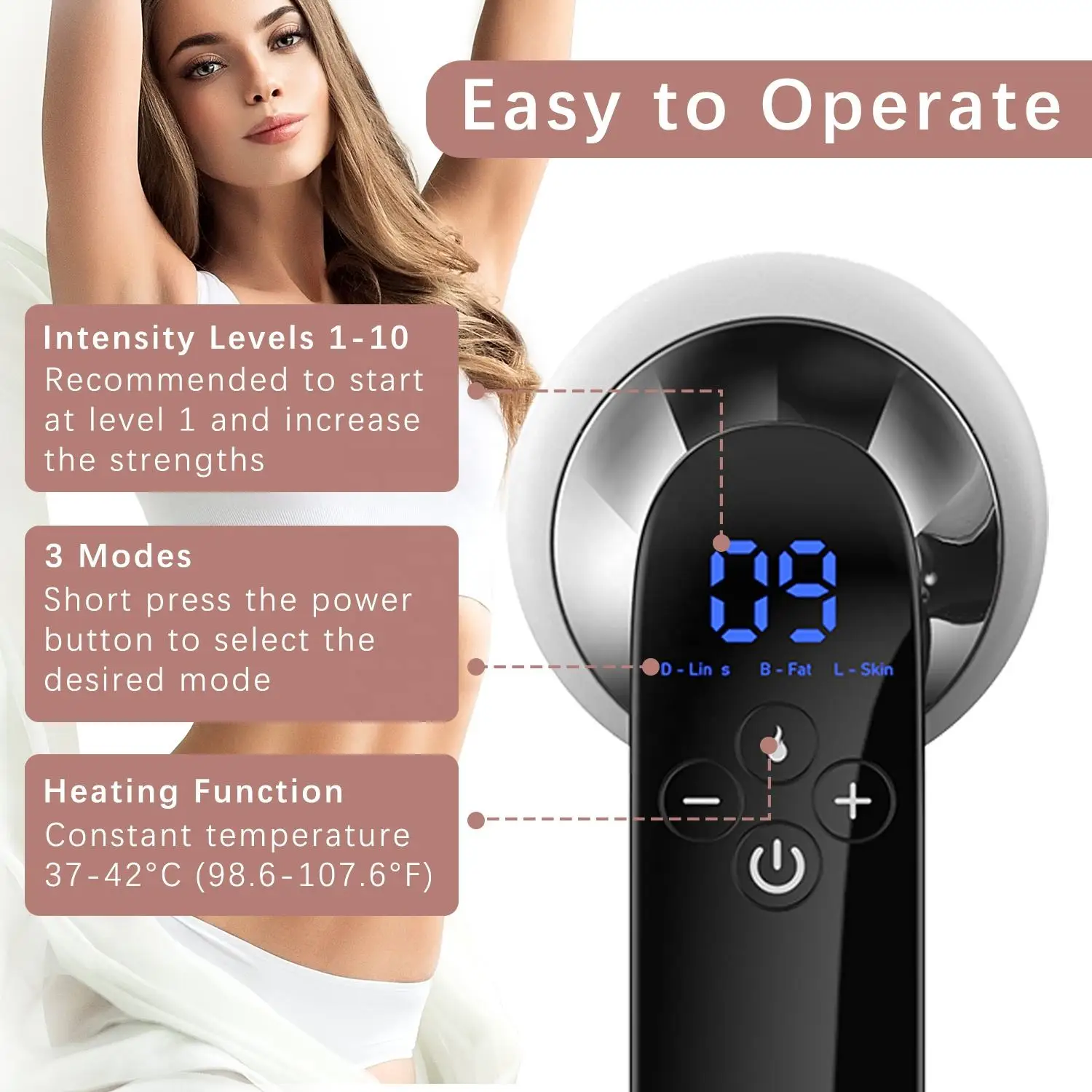 Professional Body Sculpting Machine Cordless Electric Body Massager for Belly Fat, Waist, Arm, Leg, Butt Cellulite Massager