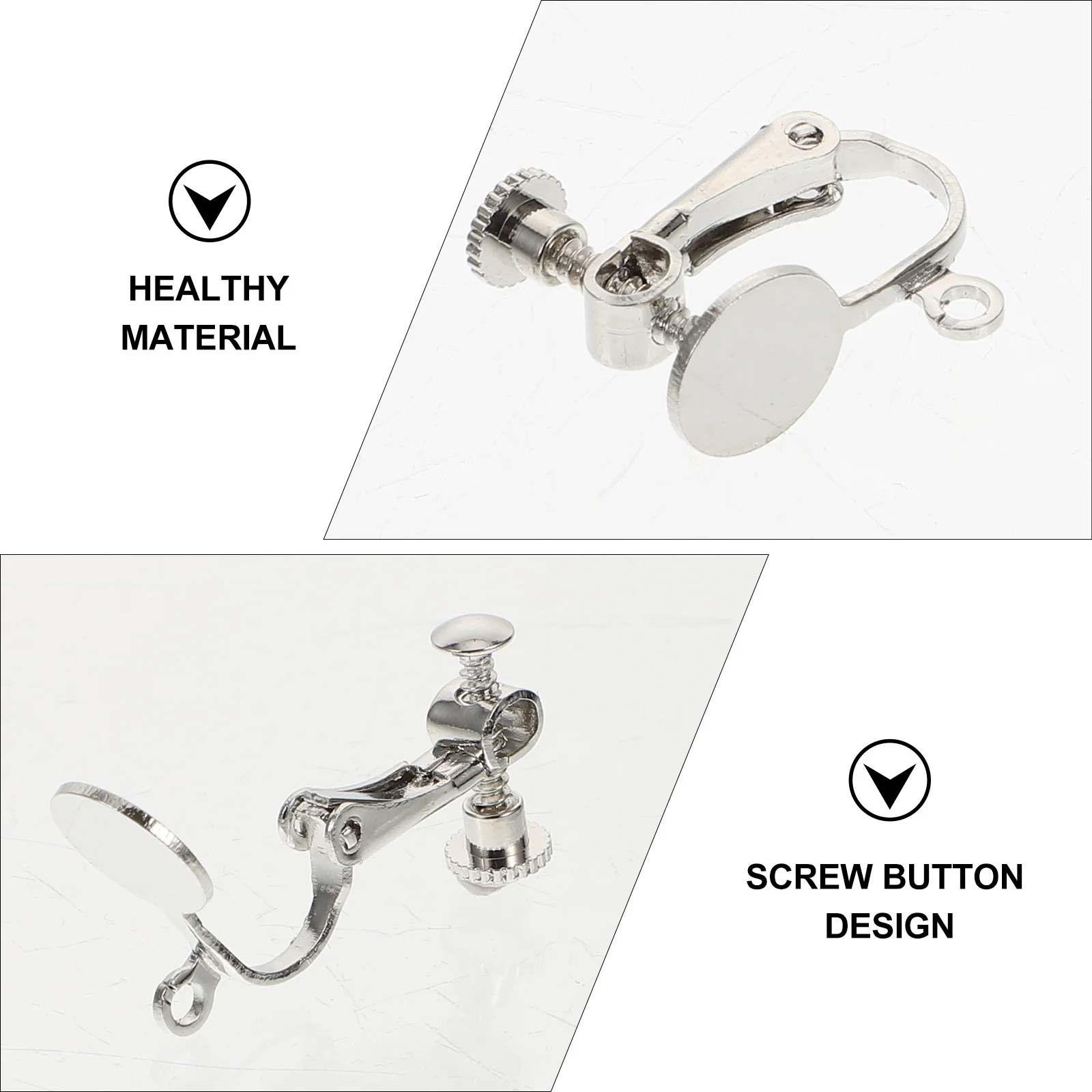 

10Pcs DIY Earring Accessories Light Weight Clip on Earring Clamps for Personal Professional Use Ear Jewelry Supplies