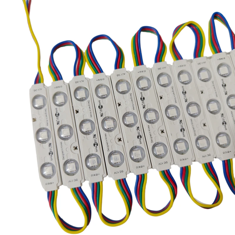 20 pçs/lote SMD 5050 Chip 3 LED Módulo de LED de Injeção 12V Com lente À Prova D' Água IP67 1.5W RGB LED Sinal Loja Sanner Canal Letras