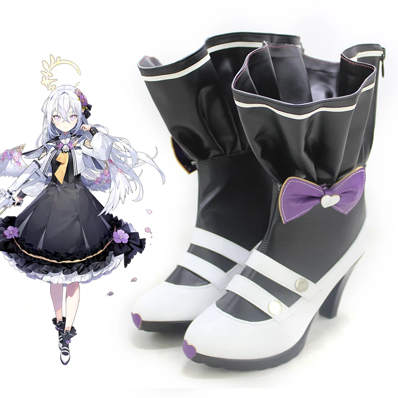 Game Blue Archive Cos Shirasu Azusa Cosplay Shoes Cute Leather ankle cover female white shoes Accessory H