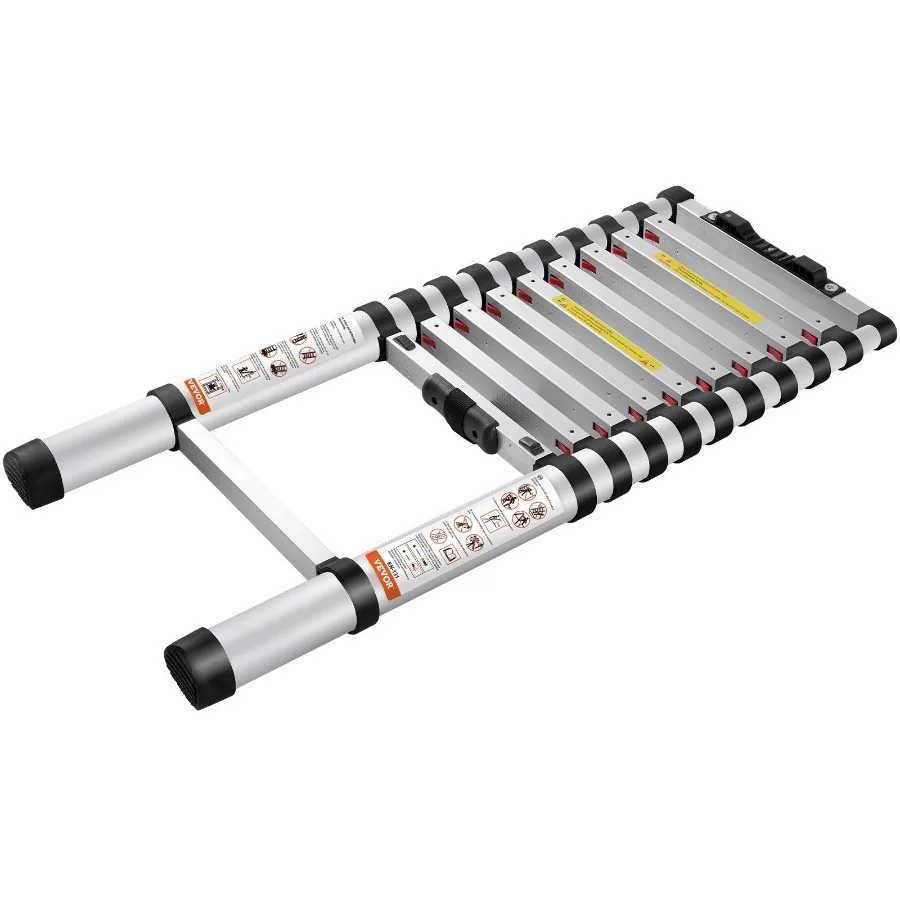 

Telescoping Ladder Aluminum Extension Step 10.5 ft Multipurpose Portable