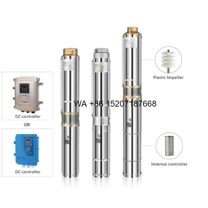 Wmwmnu Solar Water Pump with Controller for Garden Irrigation Pool Fountain Submersible DC Brushless Motor Kit with Smart