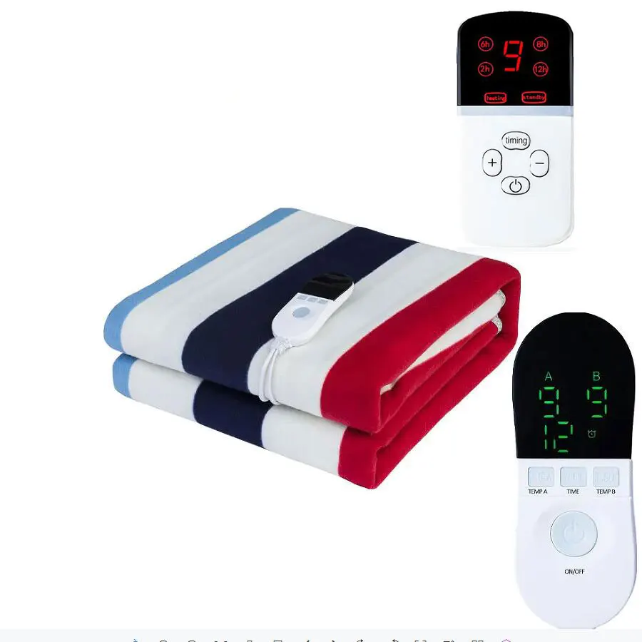 Electric Blanket Thickened Fast Heating Soft Blankets Temperature Adjustable Timer Control Winter Body Warmer