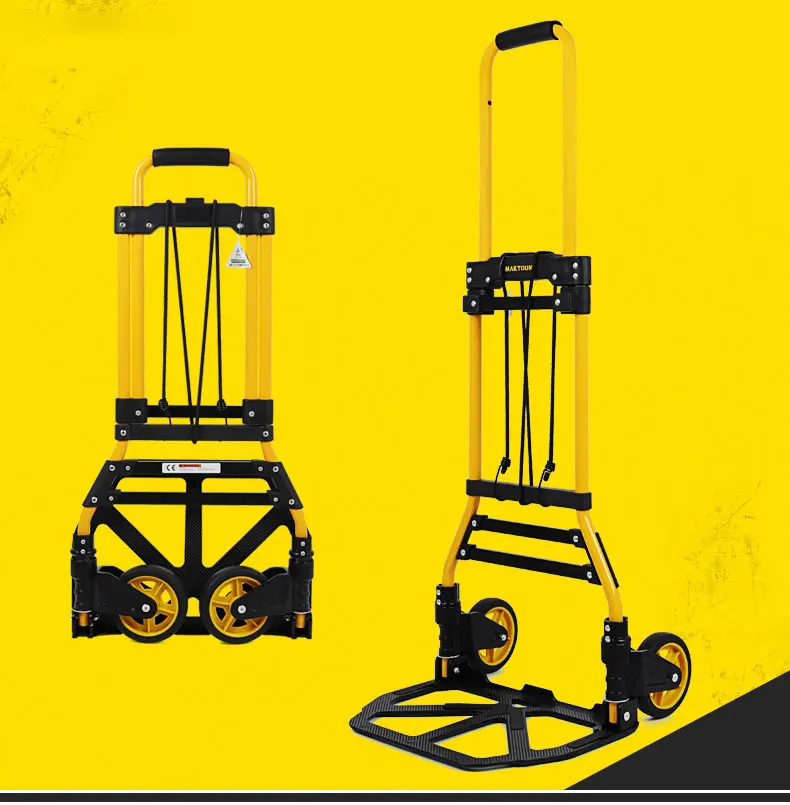 

65KG Folding Portable Trolley Portable Truck Luggage Cart Pull Truck Grocery Shopping Cart Trailer 2025 NEW