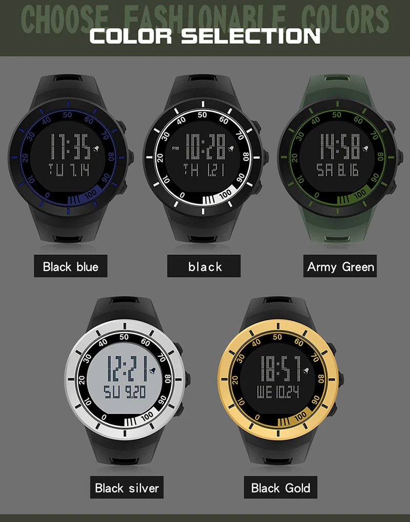 2023 New Fashion SANDA Military Sports Led Digital Electron Big Dial Silicon Student Man Gift Waterproof Wrist Watches