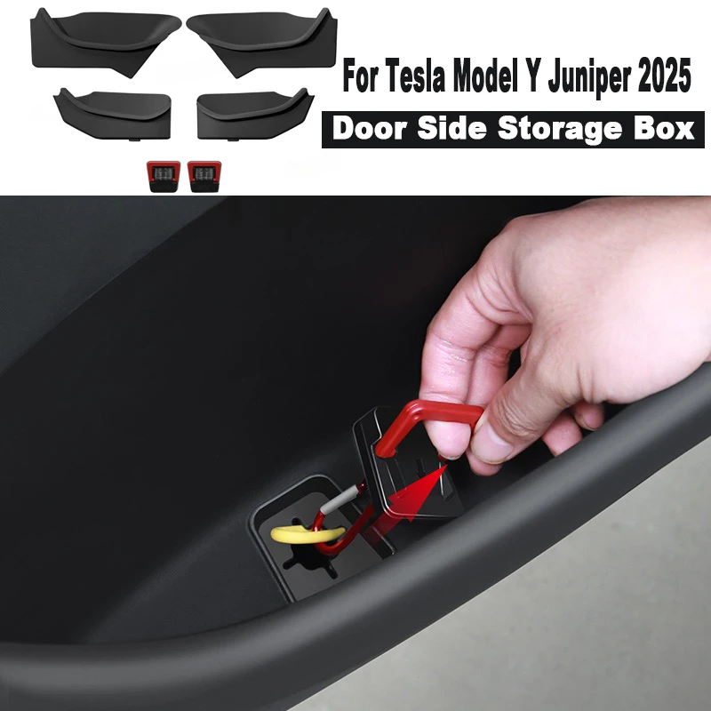 

Door Side Storage Box For Tesla Model Y Juniper 2025 Full-Cover Front and Rear Interior Storage Box Accessories
