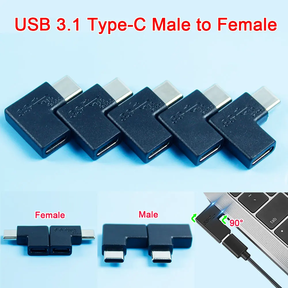 1/2 шт. адаптер OTG USB 3.1 Type C Φ 10 Гбит/с 90 градусов колено для USB C OTG адаптер коннектора