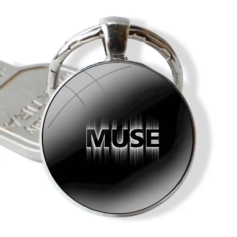 Muse Band-llavero de cabujón de cristal hecho a mano, llavero colgante, soporte