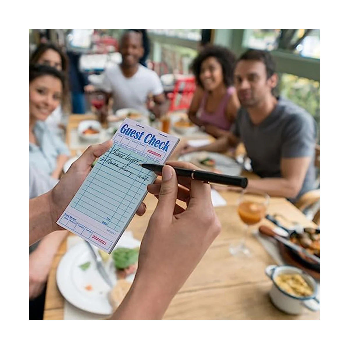 Livro de checks para convidados, 20 pacotes, blocos de notas de servidor, almofadas de fiação de acessórios de garçonete, almofadas de pedido de suprimentos de restaurante, contagem total de 1000