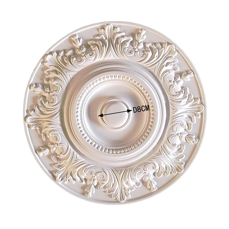 Polyurethane Ceiling Rosette European Style PU Decorative Rose Pendent Lamp Base Wall Moulding Chandelier Ornament Medallion