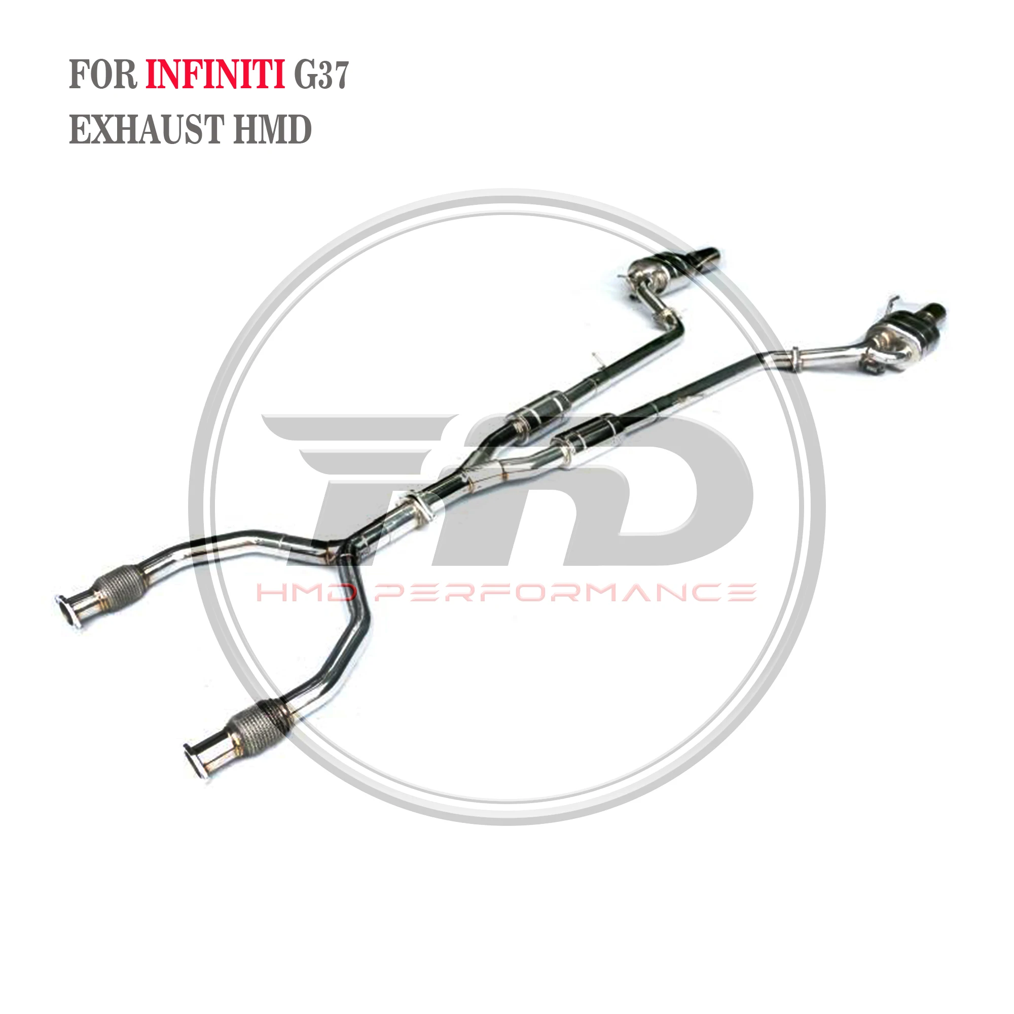 عادم Catback لإنفينيتي G37 SS304 مع أطراف كاتم صوت الصمام تركيب غير مدمر HMD