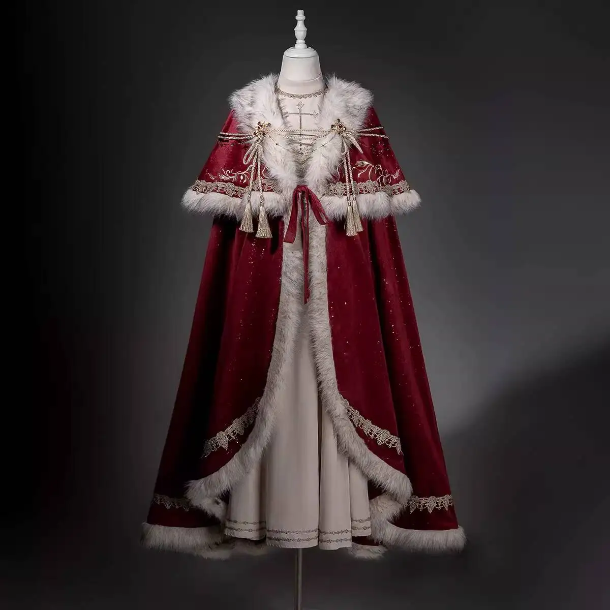 

Новогодний боевой костюм в стиле Лолита: элегантный повседневный плащ-юбка для Рождества, карнавала, Хэллоуина и косплея