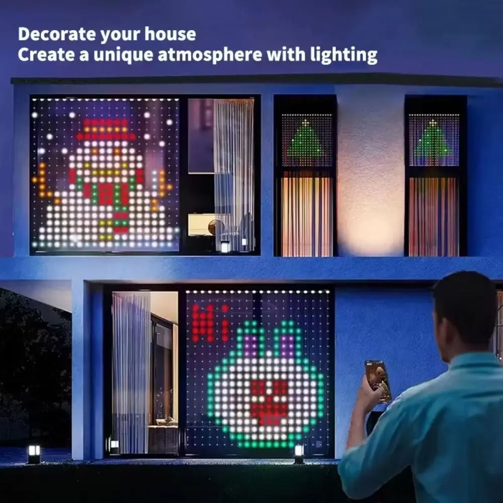 APP Controlled Fairy String Lights Music Sync IP65 Waterproof LED Curtain Lights USB Powered 400 LED Smart Lights Window Decor