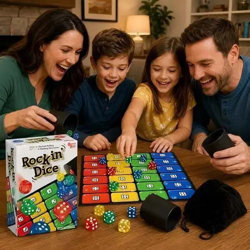 2026 Cute and Practical New Trendy Rocking Dice Game Rock Dice Desktop Game