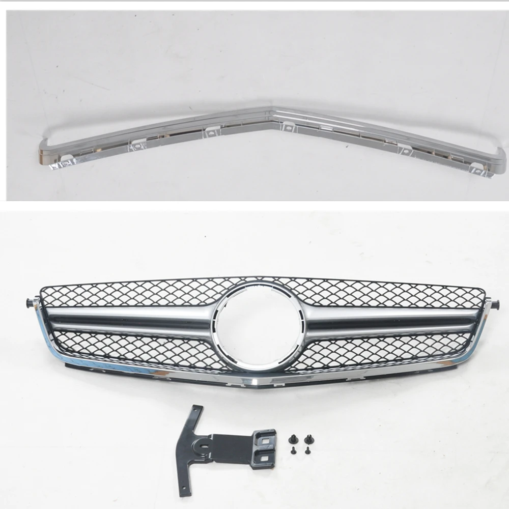 

Front Grille Grill Car Upper Bumper Hood Mesh With Frame Trim For Mercedes Benz W204 C-Class C63 AMG Sedan 4 Door 2008-2011