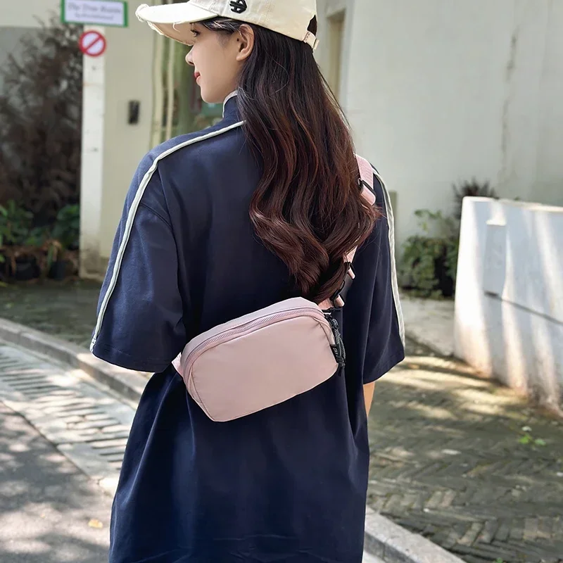 Casual Men's Nylon Shoulder Bag Phone Bag Unisex Crossbody Bags Womens Multifunctional Travel Waist Pack Lightweight Chest Pouch