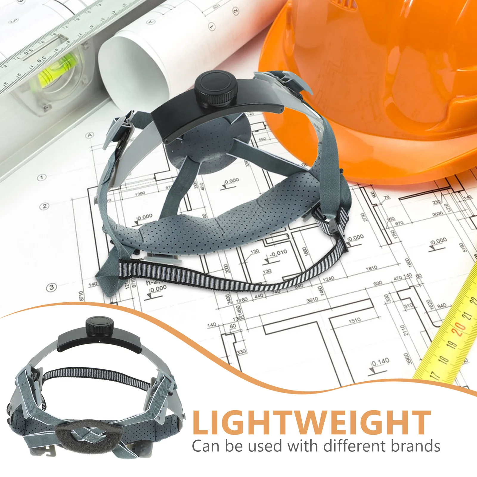 2 قطعة استبدال بطانة صلبة قابلة للتعديل نظام تعليق السلامة حماية الرأس تنفس لصناعة البناء #4