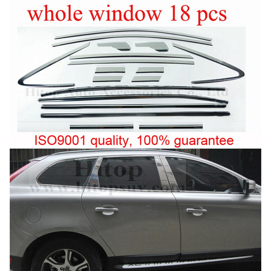 window trim/window sill cover frame for VOLVO XC60 2009-2017,stainless steel,guarantee quality,three choices, 6PCS/18PCS/22pcs,