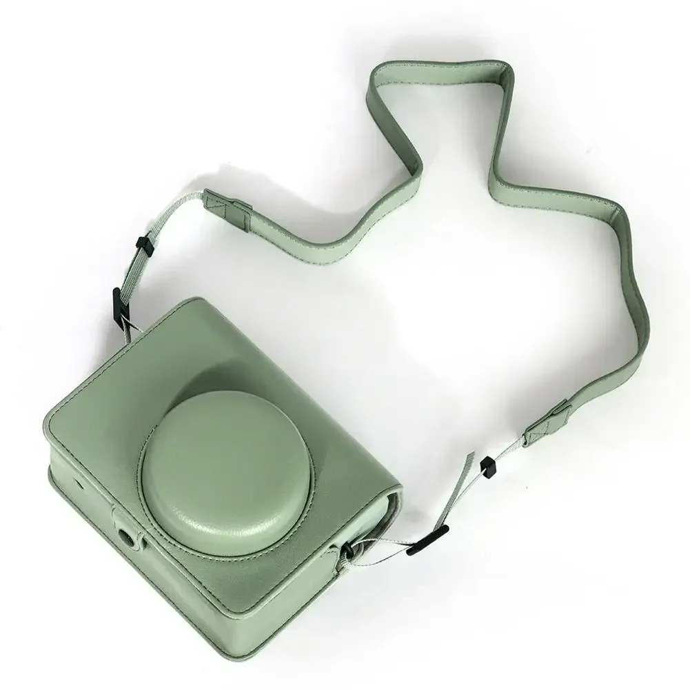 YP Suitable for Instax Wide 400 PU Leather Camera Bag, Equipped with Horizontal Strap, Leather Retro Camera Bag Protective Cover