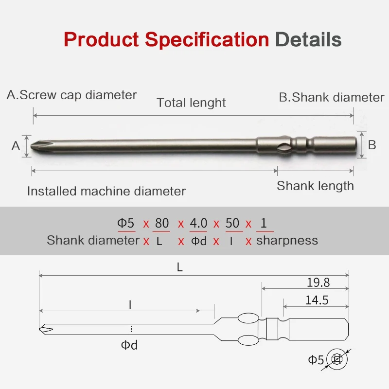 10PCS 5MM Phillips Screwdriver Bits 120MM Length Automatic Screwdriver Drill Bit
