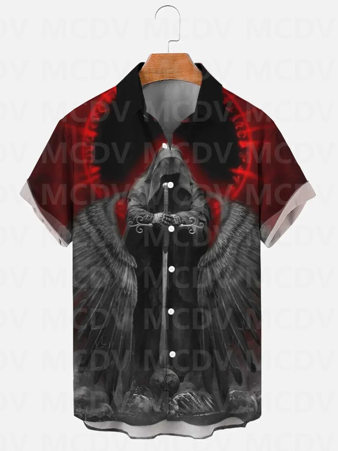 

Grim Reaper Halloween Shirt Men's For Women's Short-Sleeved Shirt 3D Printed Hawaiian Shirts