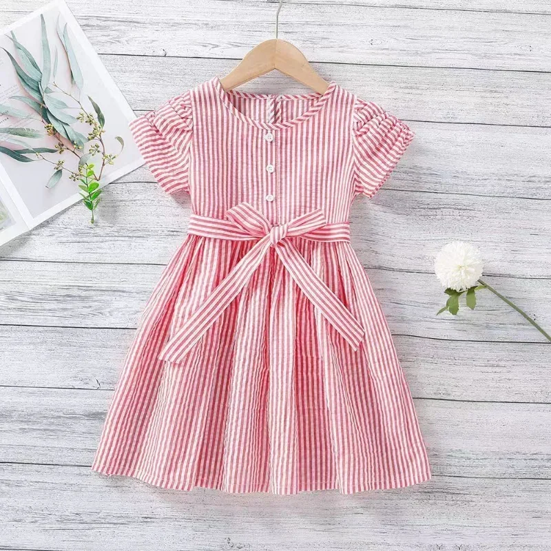 

Children's Summer Dresses Girls New Fashion Princess Dress 9 Kids Clothes 10 Princess Stripe Dress 7 Girl Size 2 To 12 Years