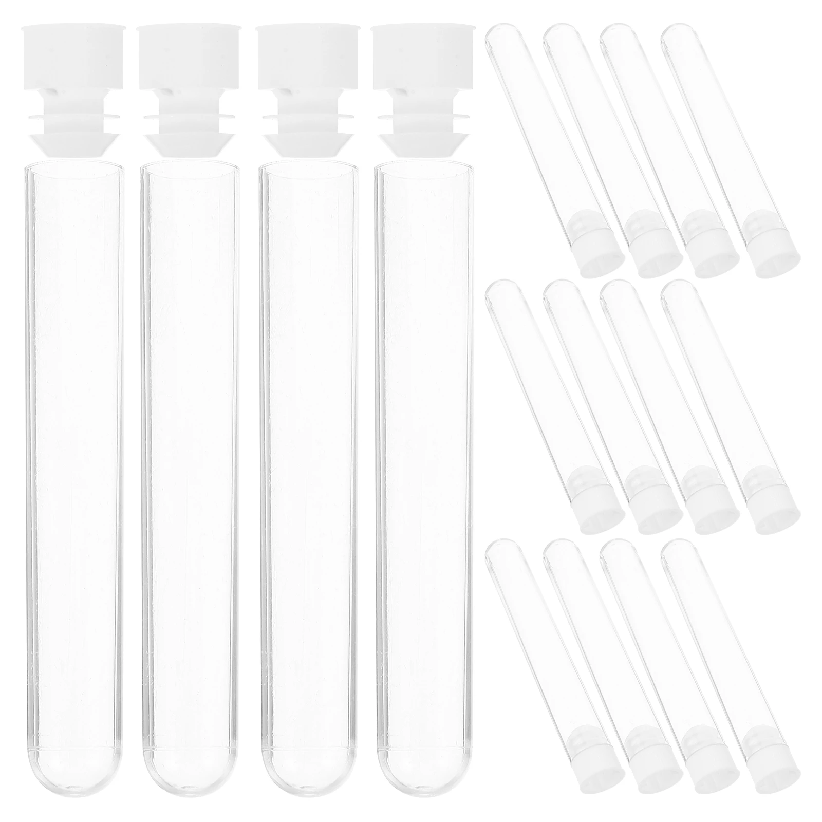 50 Pcs Test Tube Tubes for Plants with Rack Lotion Bottle Containers Cover