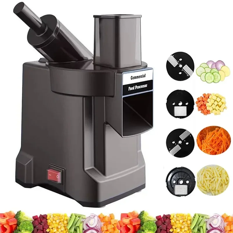 Mesin Pemotong Sayur 220V Multifungsi, Mesin Pemotong Listrik Wortel Kentang, Pengiris, Pencacah, Pengolah Makanan
