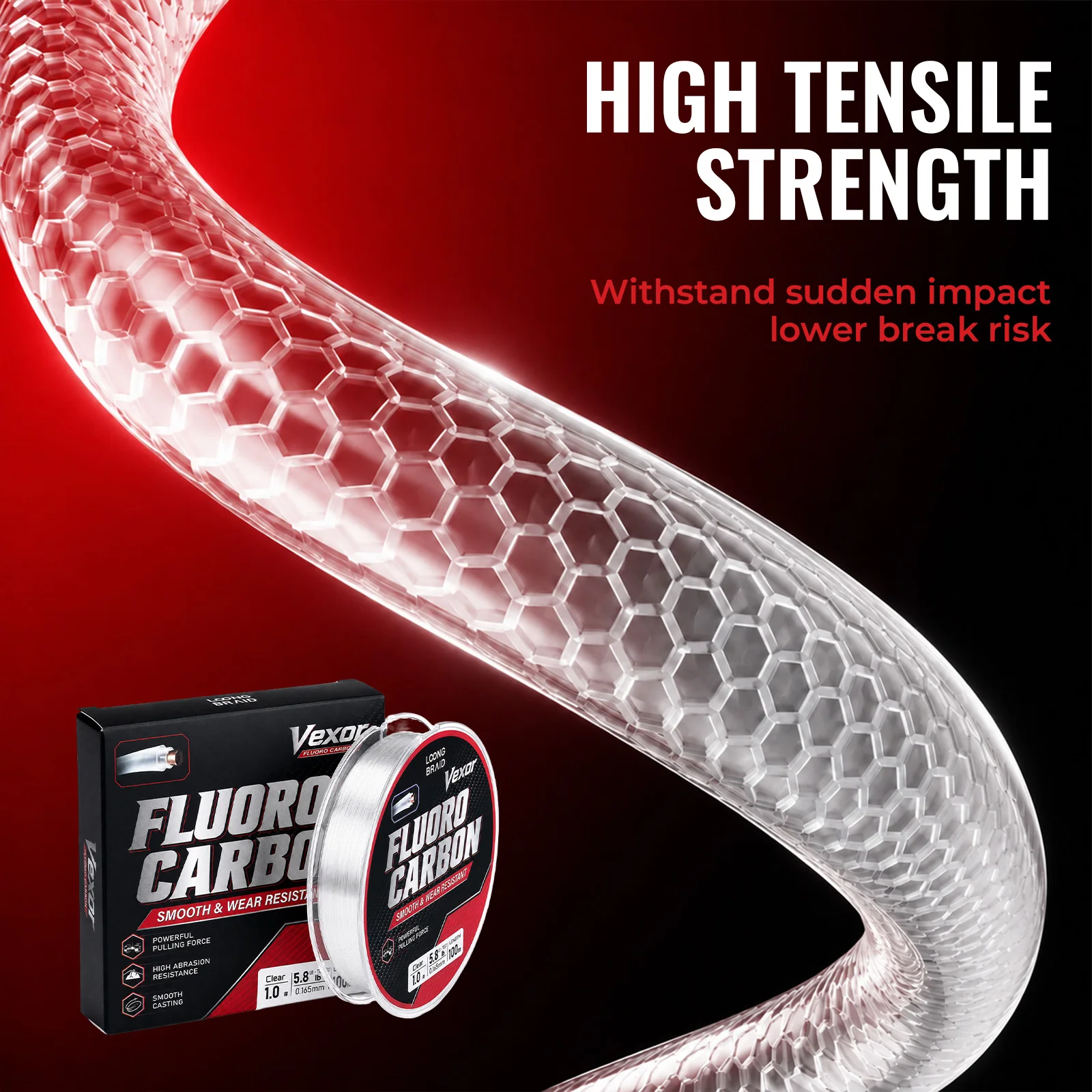 LOONGBRAID 300-500M 328YDS-547YDS Fluorocarbon-beschichtete Angelschnur Schneller Sinkende Vorfachschnur 0.8 # -7.0 # für das Meeresangeln mit Ködern – Detail 5
