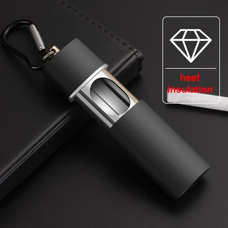 Portable Pocket Ashtray with Keychain Fireproof Metal Ashtray Metal Cigar Ash Storage Organizer Outdoor Smoking Ash Holder