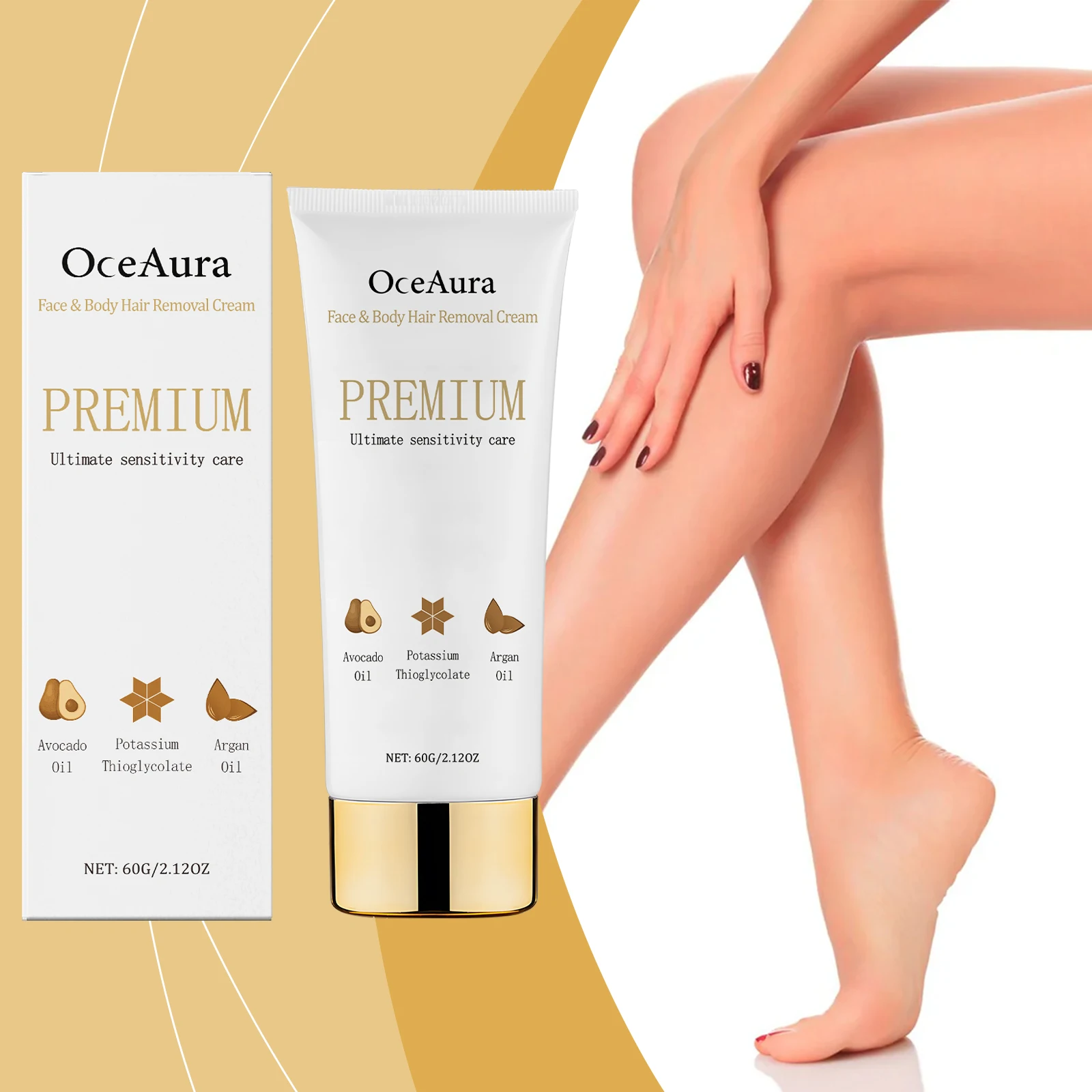 

Gentle Hair Removal Cream for Face & Body: Cleanses, Keeps Skin Smooth, Refreshing & Non-Irritating for Multiple Body Areas