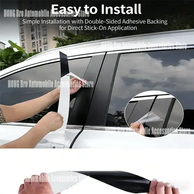 For Chrysler 300C 2004-2010 Car Window Pillar Decorative PC Trim B C Column Stickers Auto Exterior Accessories Styling
