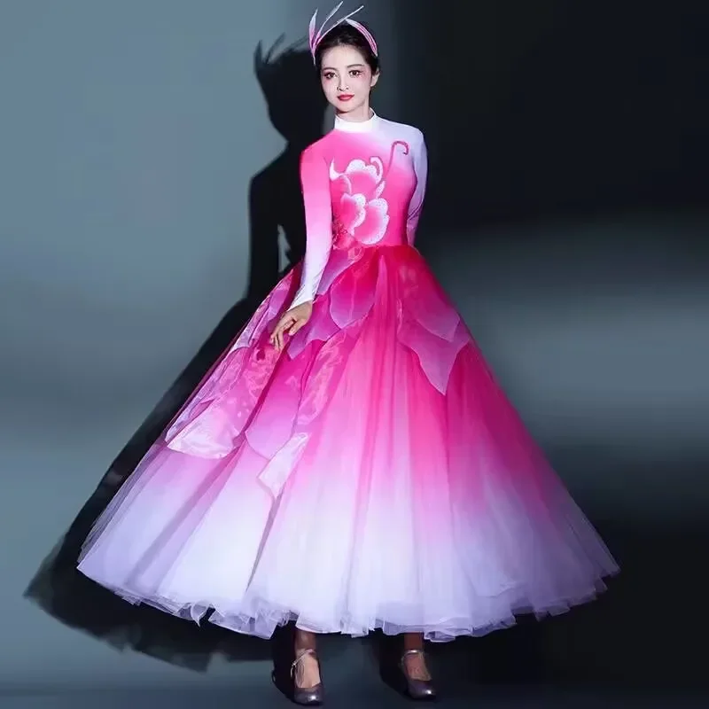 swing skirt performance uniform atmosphere new brilliant Chinese dream dance song accompanying dance tutu skirt