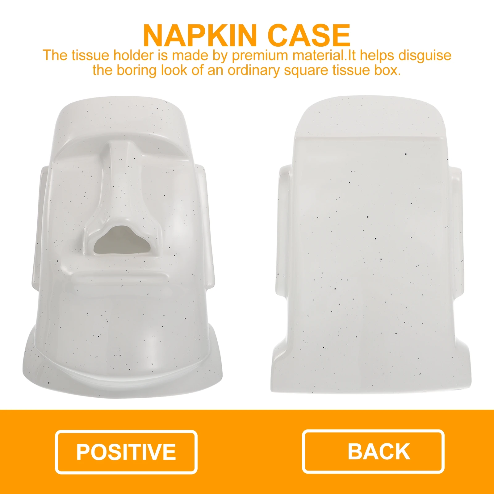 

Moai Stone Statue Tissue Box Ceramic Waterproof Dispenser Unique Decor Bedroom Living Room Paper Storage Container